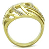 TK1627 IP Gold(Ion Plating) Stainless Steel Ring with AAA Grade CZ in Clear-WildKlass Jewelry