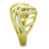 TK1627 IP Gold(Ion Plating) Stainless Steel Ring with AAA Grade CZ in Clear-WildKlass Jewelry