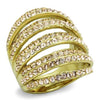 TK1637 IP Gold(Ion Plating) Stainless Steel Ring with Top Grade Crystal in Light Peach-WildKlass Jewelry