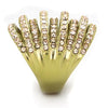 TK1637 IP Gold(Ion Plating) Stainless Steel Ring with Top Grade Crystal in Light Peach-WildKlass Jewelry