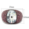 TK1692DC IP Dark Brown (IP coffee) Stainless Steel Ring with AAA Grade CZ in Clear-WildKlass Jewelry