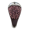 TK1692DC IP Dark Brown (IP coffee) Stainless Steel Ring with AAA Grade CZ in Clear-WildKlass Jewelry