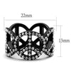 TK2194 IP Black(Ion Plating) Stainless Steel Ring with Top Grade Crystal in Clear-WildKlass Jewelry
