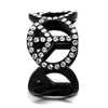 TK2194 IP Black(Ion Plating) Stainless Steel Ring with Top Grade Crystal in Clear-WildKlass Jewelry