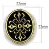 TK2241 Two-Tone IP Gold (Ion Plating) Stainless Steel Ring with Epoxy in Jet-WildKlass Jewelry