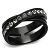 TK2281 IP Black(Ion Plating) Stainless Steel Ring with Top Grade Crystal in Black Diamond-WildKlass Jewelry