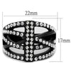 TK2354 IP Black(Ion Plating) Stainless Steel Ring with Top Grade Crystal in Clear-WildKlass Jewelry