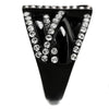 TK2354 IP Black(Ion Plating) Stainless Steel Ring with Top Grade Crystal in Clear-WildKlass Jewelry