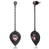 TK2380 IP Black(Ion Plating) Stainless Steel Earrings with Top Grade Crystal in Light Rose-WildKlass Jewelry