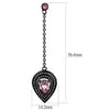 TK2380 IP Black(Ion Plating) Stainless Steel Earrings with Top Grade Crystal in Light Rose-WildKlass Jewelry
