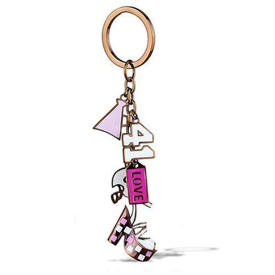 TK2717 IP Coffee light Stainless Steel Key Ring with Epoxy in Multi Color-WildKlass Jewelry