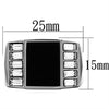 TK712 High polished (no plating) Stainless Steel Ring with Top Grade Crystal in Clear-WildKlass Jewelry
