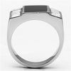 TK712 High polished (no plating) Stainless Steel Ring with Top Grade Crystal in Clear-WildKlass Jewelry