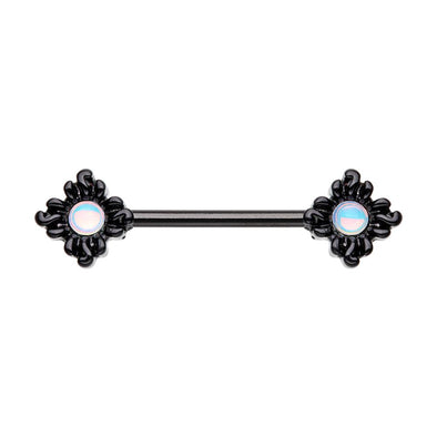 WILDKLASS Illuminating Opal Sun Nipple Barbell Ring-WildKlass Jewelry