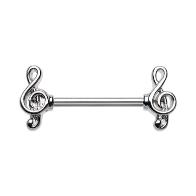 WILDKLASS Treble Clef Music Note Nipple Barbell Ring-WildKlass Jewelry