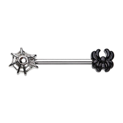 WILDKLASS Arachnid Spider Web Nipple Barbell Ring-WildKlass Jewelry