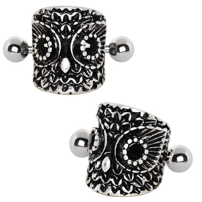 316L Stainless Steel Forest Owl WildKlass Cartilage Cuff Earring-WildKlass Jewelry