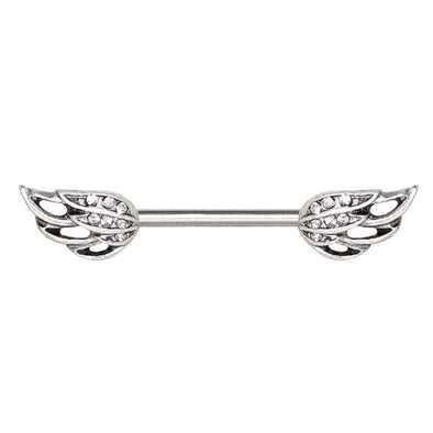 316L Stainless Steel Angel's Wing WildKlass Nipple Bar-WildKlass Jewelry