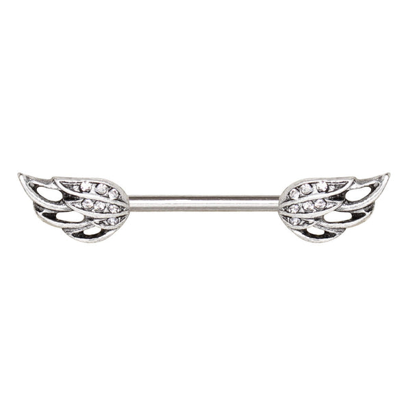 316L Stainless Steel Angel's Wing WildKlass Nipple Bar-WildKlass Jewelry